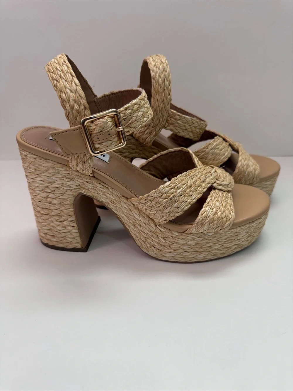 Steve Madden Natural Braided Platform Sandals